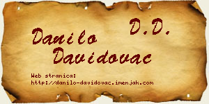 Danilo Davidovac vizit kartica